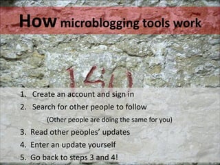 Overview of the Microsphere TimelineDec 2007Oct 2007Mar 2008 Jul 2008Jan 2008Sep 2008 Mar 2006Twitter, Yammer, Cirip.eu, and Edmodo appear on Top 100 Tools for Learning 2009 http://c4lpt.co.uk/recommended/