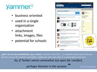 a private microblogging platform for teachers and students to share ideas, files, events and assignments