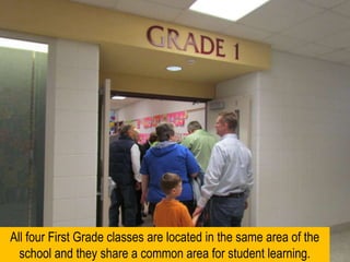 All four First Grade classes are located in the same area of the school and they share a common area for student learning. 