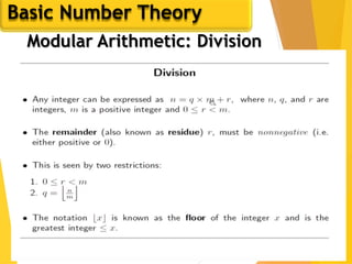 Basic Number Theory
Modular Arithmetic: Division
Basic Number Theory
 