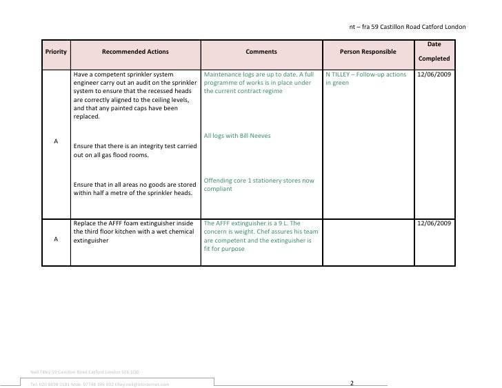 My Fire Risk Assessment Template