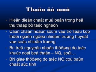 Thaän öù muûThaän öù muû
- Hieän dieän chaát muû beân trong heäHieän dieän chaát muû beân trong heä
thu thaäp bò taéc ngheõnthu thaäp bò taéc ngheõn
- Caàn chaån ñoaùn sôùm vaø trò lieäu kòpCaàn chaån ñoaùn sôùm vaø trò lieäu kòp
thôøi ngaên ngöøa nhieãm truøng huyeátthôøi ngaên ngöøa nhieãm truøng huyeát
vaø soác nhieãm truøngvaø soác nhieãm truøng
- Bn treû nguyeân nhaân thöôøng do taécBn treû nguyeân nhaân thöôøng do taéc
khuùc noái beå thaän – NQ, soûi…khuùc noái beå thaän – NQ, soûi…
- BN giaø thöôøng do taéc NQ coù baûnBN giaø thöôøng do taéc NQ coù baûn
chaát aùc tínhchaát aùc tính
 