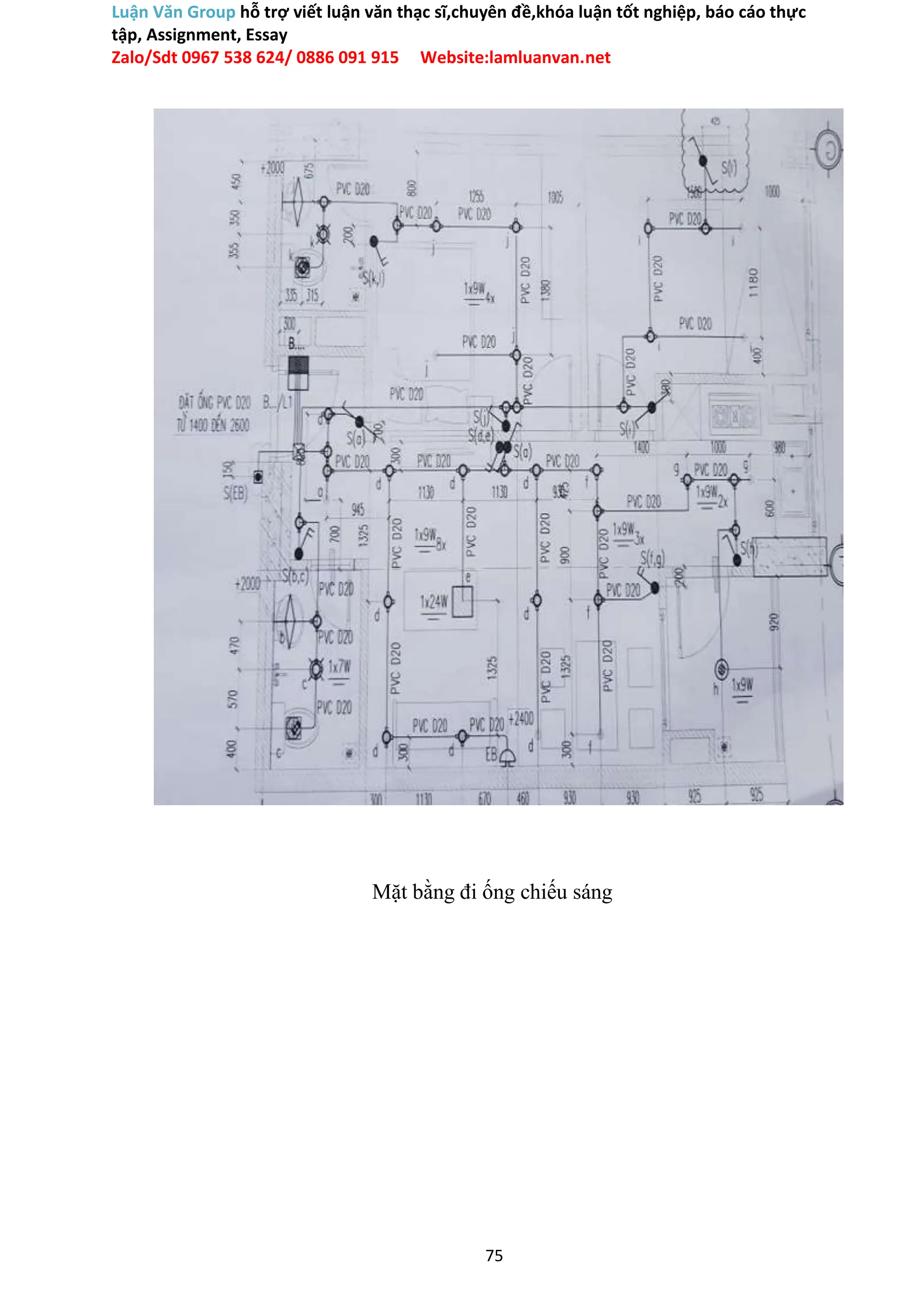 Luận Văn Group hỗ trợ viết luận văn thạc sĩ,chuyên đề,khóa luận tốt nghiệp, báo cáo thực
tập, Assignment, Essay
Zalo/Sdt 0967 538 624/ 0886 091 915 Website:lamluanvan.net
Mặt bằng đi ống chiếu sáng
75
 