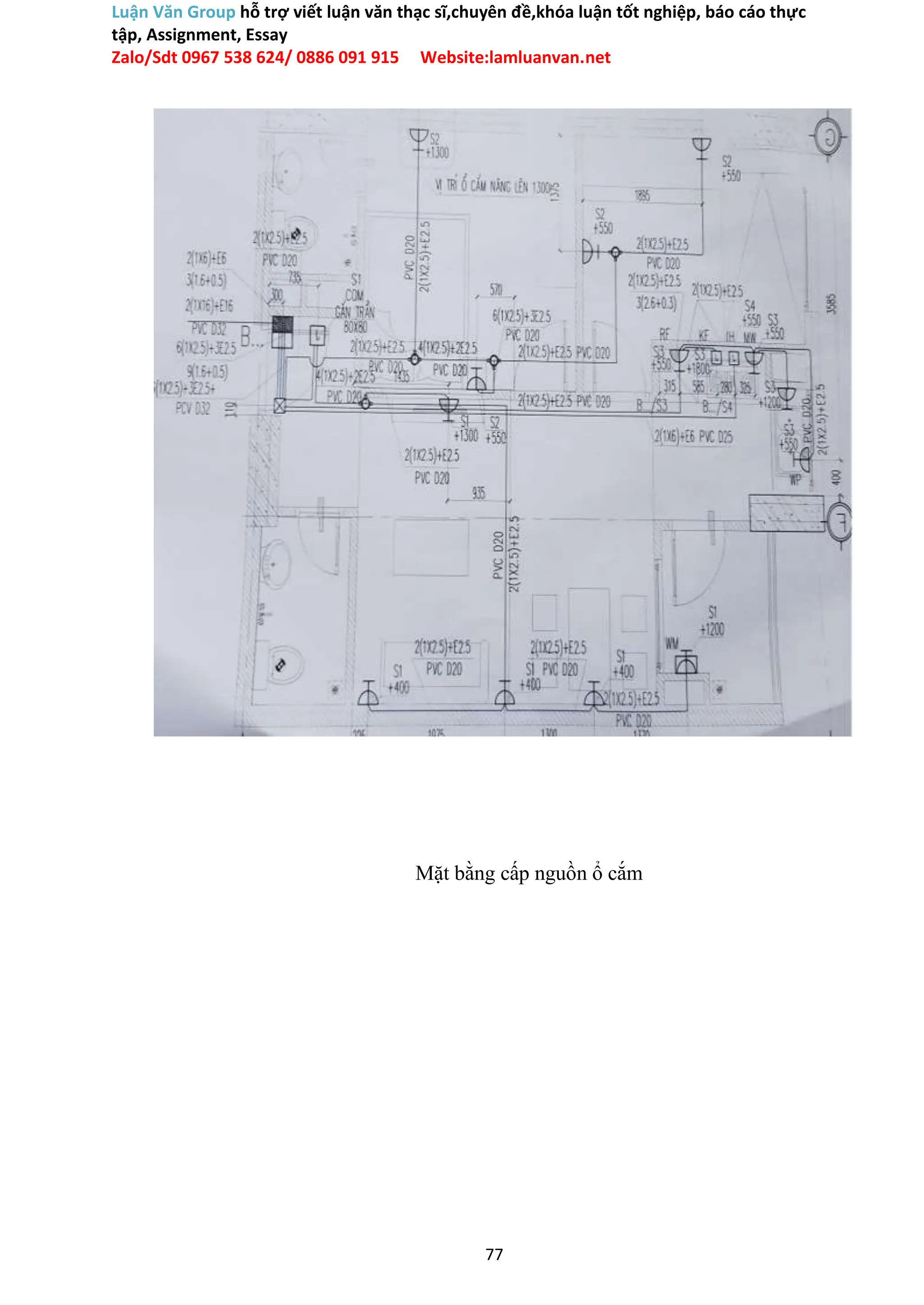 Luận Văn Group hỗ trợ viết luận văn thạc sĩ,chuyên đề,khóa luận tốt nghiệp, báo cáo thực
tập, Assignment, Essay
Zalo/Sdt 0967 538 624/ 0886 091 915 Website:lamluanvan.net
Mặt bằng cấp nguồn ổ cắm
77
 