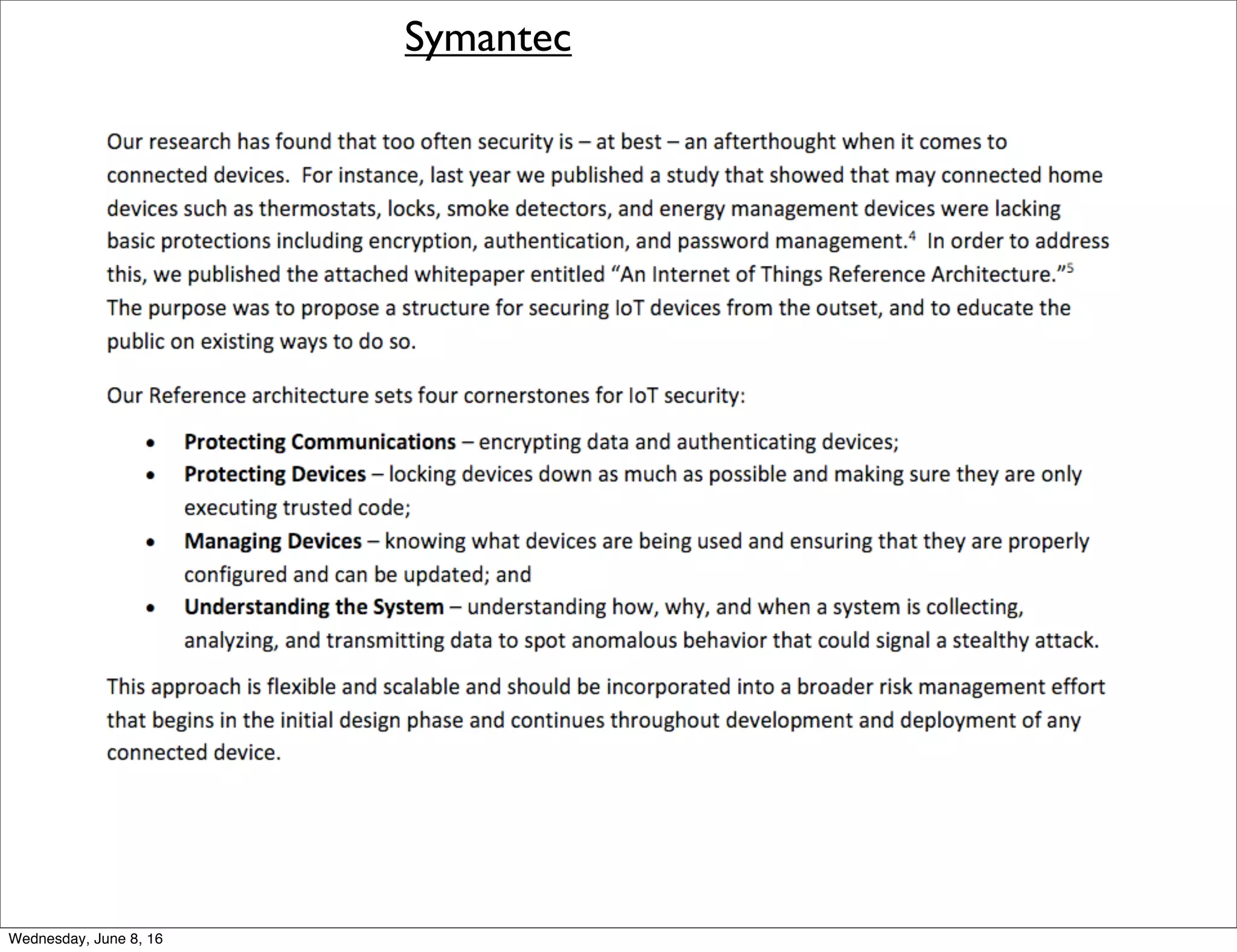 Symantec
Thursday, June 9, 16
 