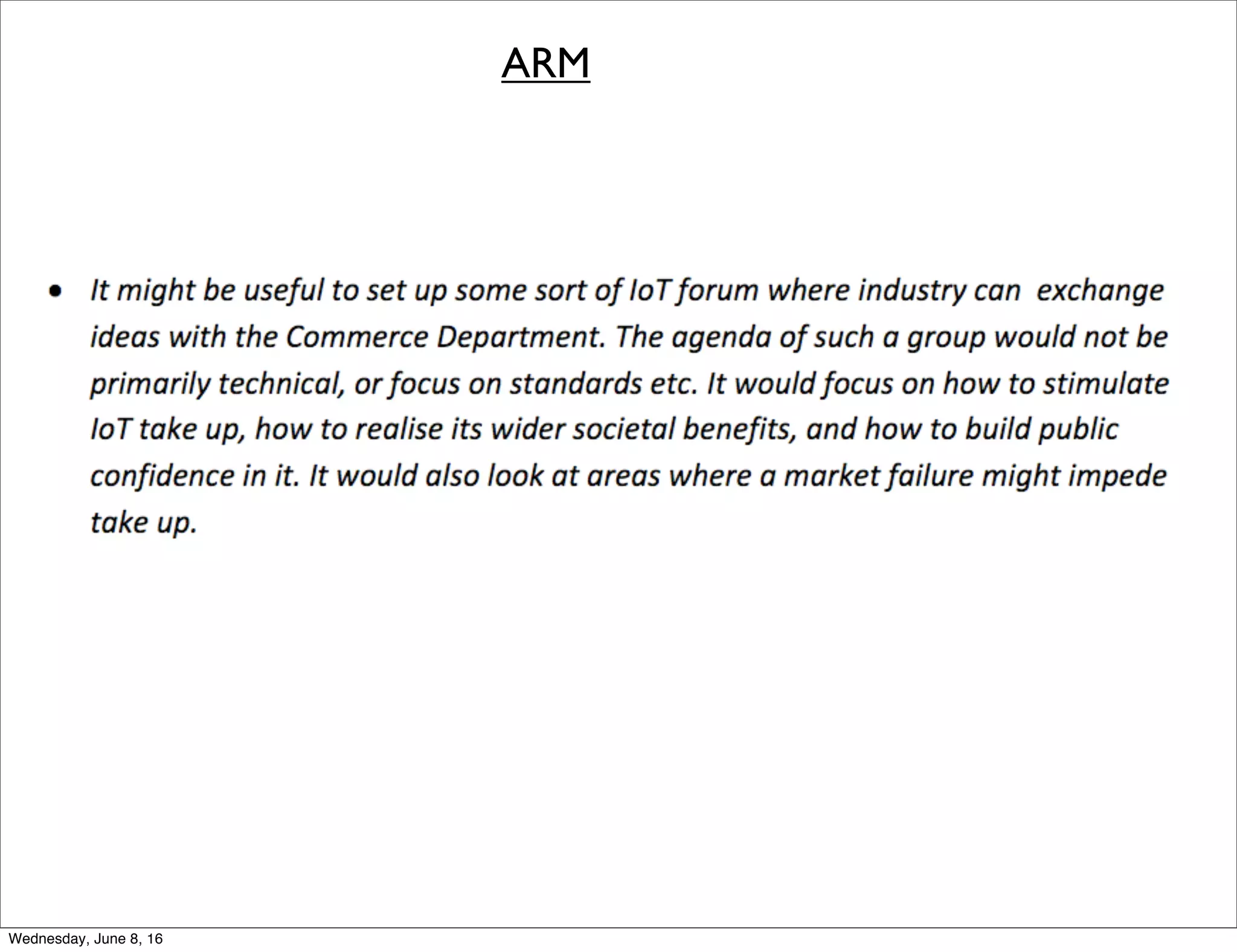 ARM
Thursday, June 9, 16
 