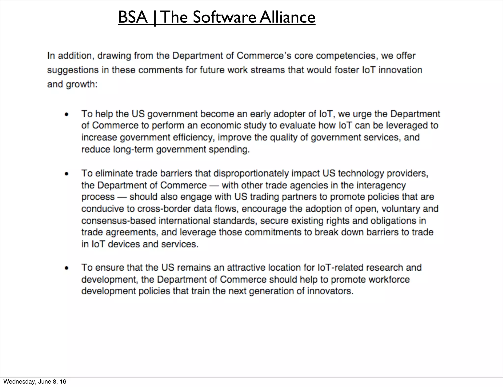 BSA | The Software Alliance
Thursday, June 9, 16
 