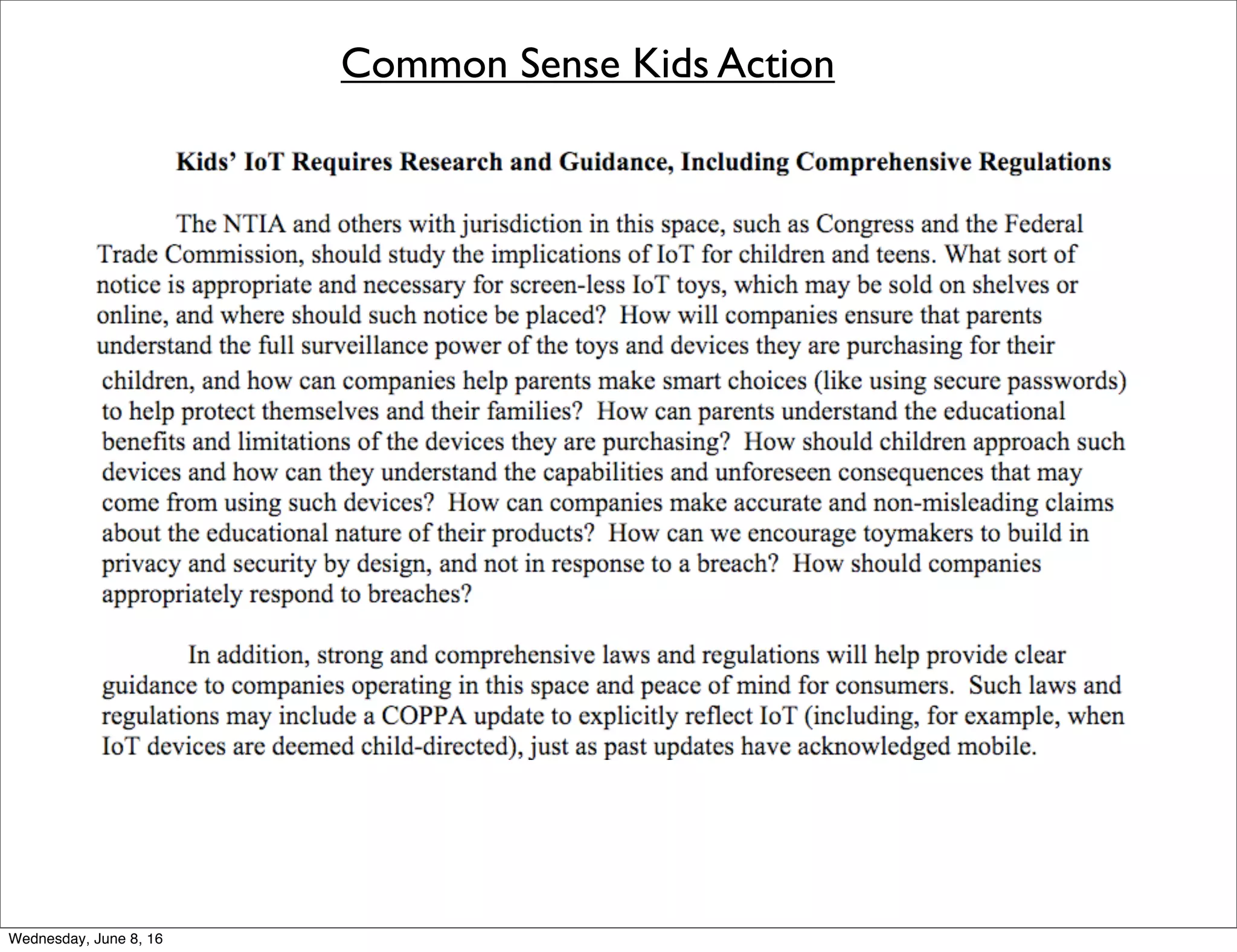 Common Sense Kids Action
Thursday, June 9, 16
 