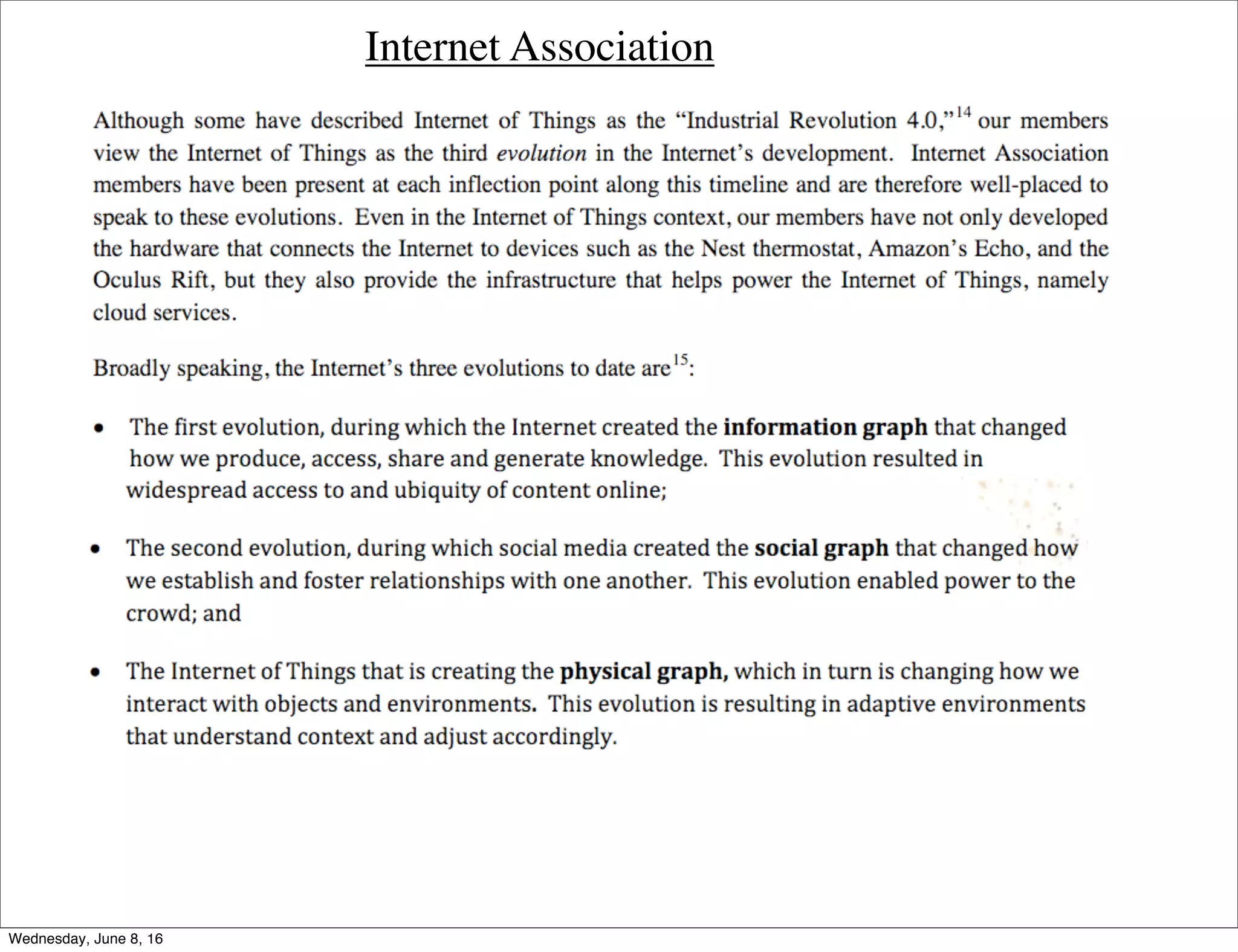 Internet Association
Thursday, June 9, 16
 