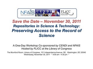 Science Repository as an NTIS Service to other Federal Agencies.