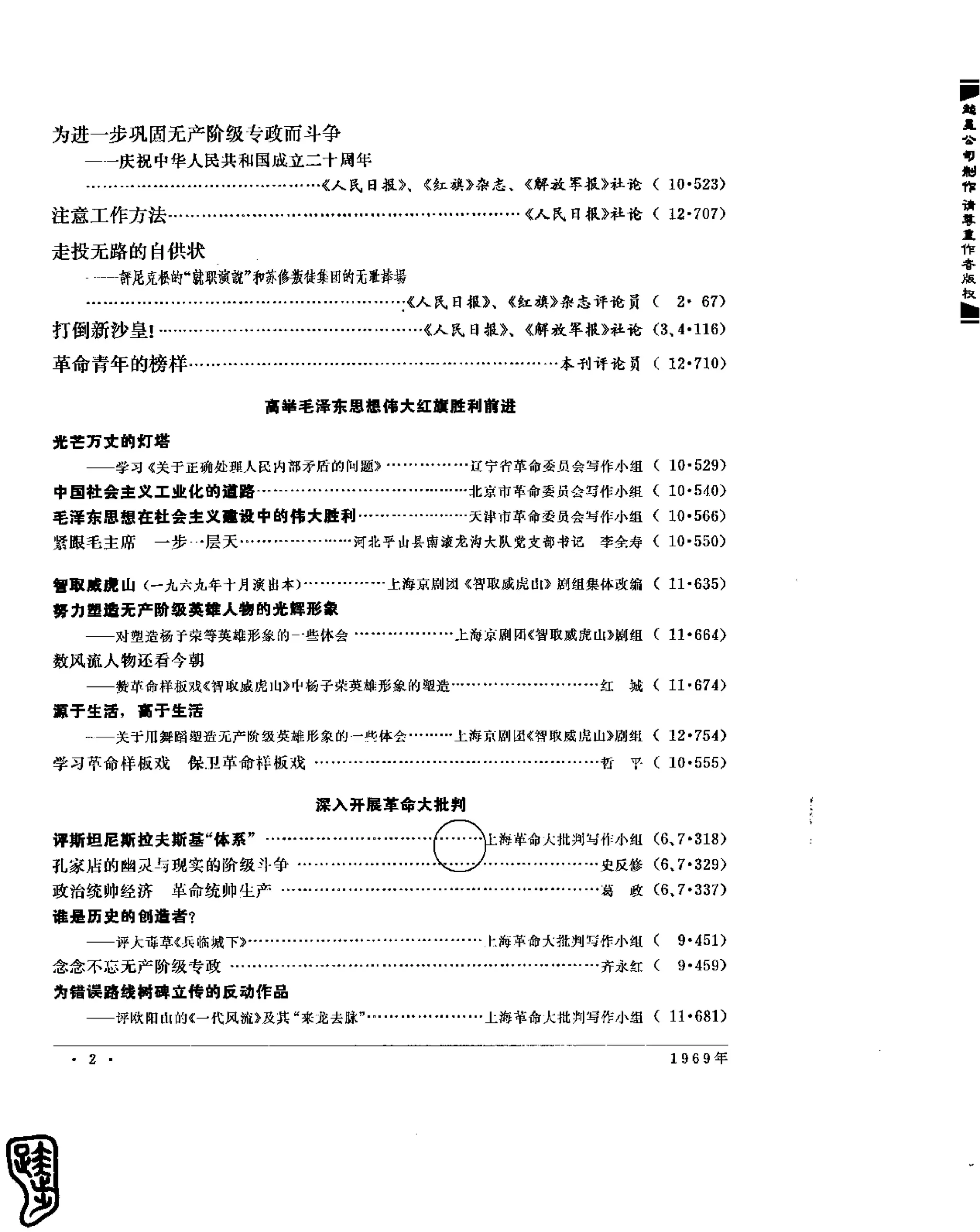 红旗 杂志 69年1to7