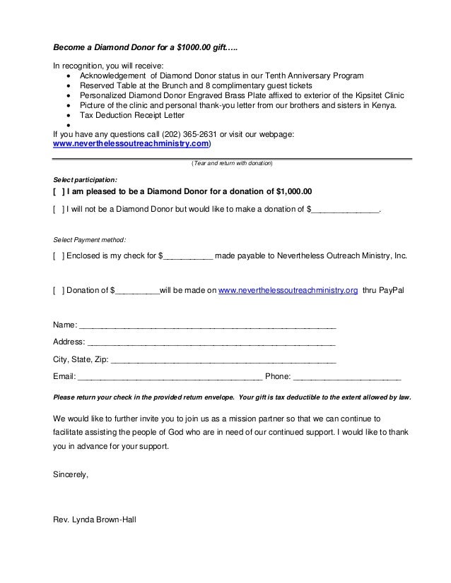 Ntl Kericho Kenya Tenth Year Letter