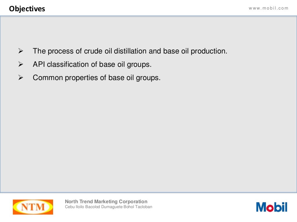 NTM Mobil Lubricant Base Oil Groups
