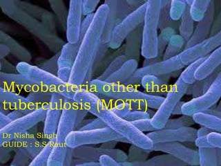 Mycobacteria other than
tuberculosis (MOTT)
Dr Nisha Singh
GUIDE : S.S Raut
 