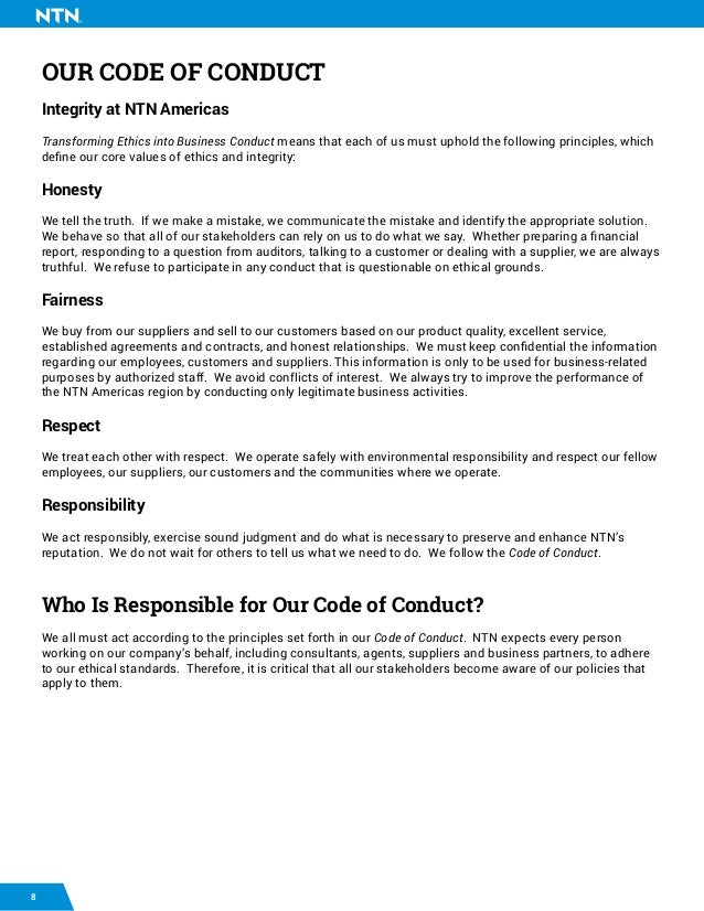 NTN Code of Conduct for the Americas