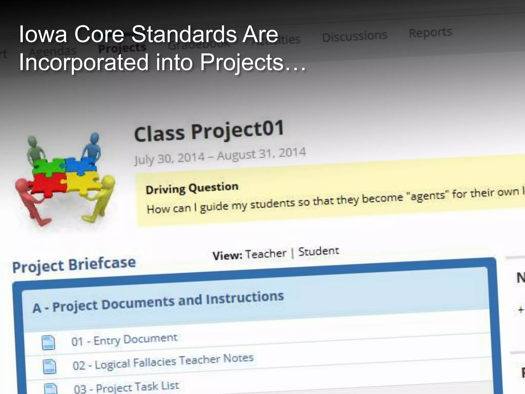 Iowa Core Standards Are
Incorporated into Projects…