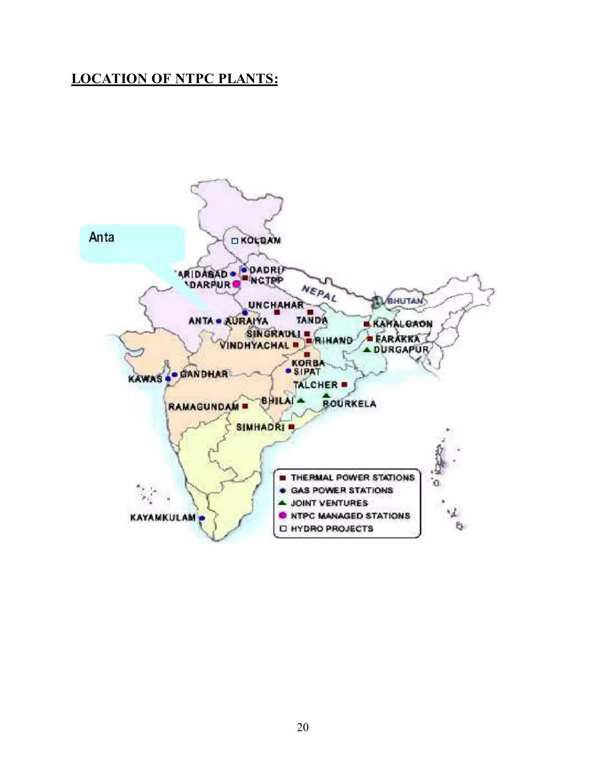 20
LOCATION OF NTPC PLANTS:
 