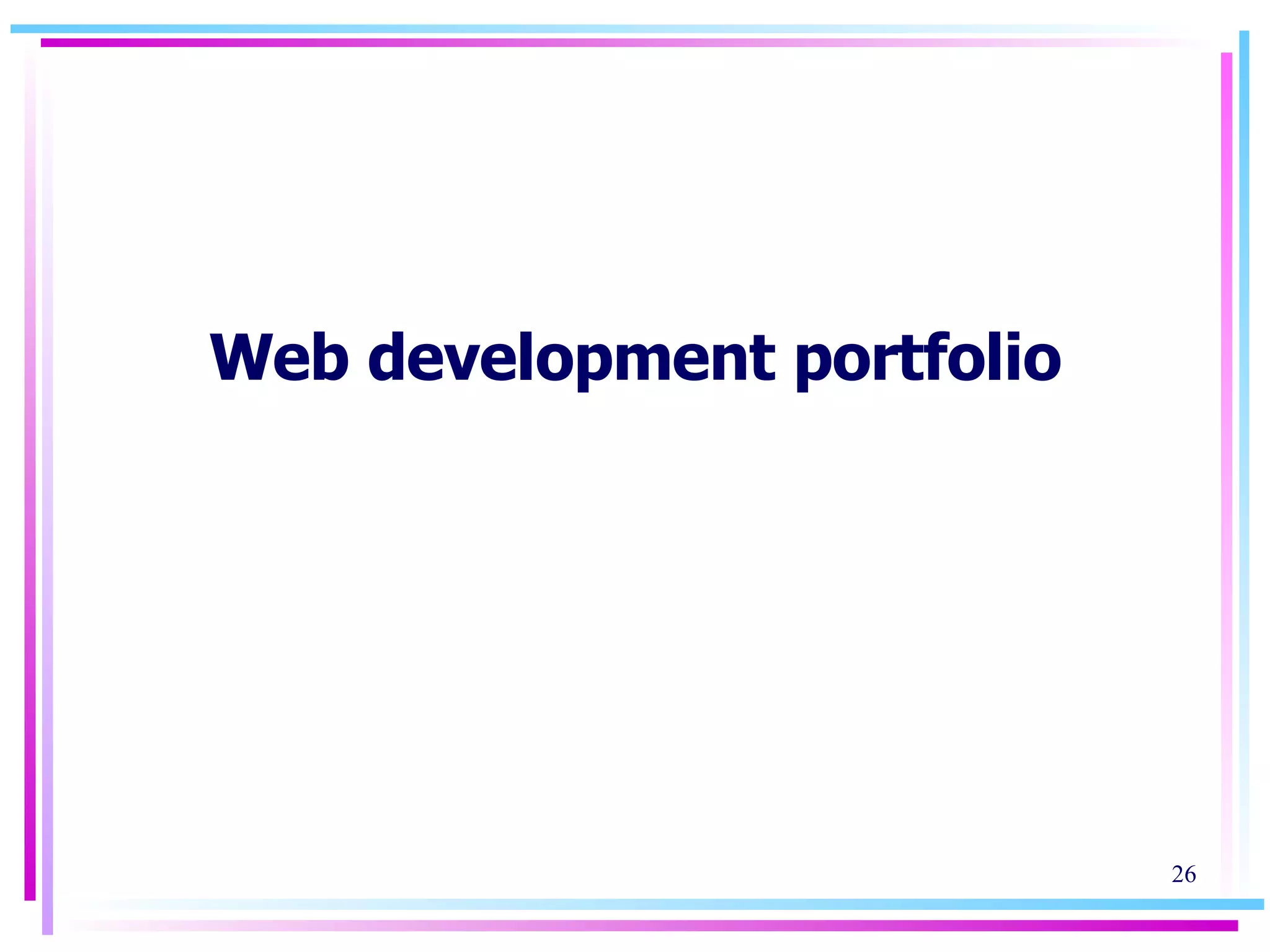 Web development portfolio 