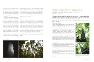 사용한 산 이름의 경우 거의 다 겪었다고도 한다. 가리           하는 측면에서 일반인의 출입을 금지하고, 채삼을 금지하려는 목적으로 표석을 세운
왕산의 제 이름을 찾아 주어야 할 것이다.
    가리왕산은 맥국의 가리왕이 이곳에 피난하여 성을
                                         것인데, 이 표석의 현대적 의의는 한국의 인삼이 이러한 유전자 보존원 및 산출지를
                                         확보해 오고 있었다는 역사적 사실을 증거하는 데 있다. 인삼의 효용에 대한 국제적
                                                                                           가리왕산 숙암계곡은‘목신(木神)들의 숲’
쌓고 머물렀다하여 가리왕산으로 부른다고 하며, 산의             인식도가 높아지면서 세계 각지에서 다량으로 산출되는 삼과 힘겨운 경쟁을 하고 있      한그루 한그루가 당산나무급… 둘레 140cm‘사시나무’ 거대수목 가득
                                                                                                                         등
북쪽 골짜기에 대궐 터의 흔적이 남아있다. 맥국의 구체           는 우리나라 인삼은 이 봉표로 말미암아 수백 년 전부터 양질의 인삼 배양과 산출을 제   남준기 | 편집위원・내일신문 기자
적인 사적이라 할 수 있는 곳인데 본격적인 조사 연구가           도적으로 관리해 왔다는 역사를 내세워 다른 인삼과는 차원이 다른 고려인삼의 우수
기대되는 곳이다.                                성을 홍보하는데 활용할 수 있을 것이다.                            ‘목신(木神)들의 숲’
                                                                                                      ‘한반도 숲의 모태(母胎)’
                                                                                                                    ‘숲의 다문화가정’
                                                                                                                             ‘이상한 나라의 엘리스 같은 숲’ 가리왕산스키장 예정지 숙암리 계곡
                                                                                                                                              ….
    근세에 있어서는, 1994년에 지방 유형문화재 113호                                                         을 본 사람들의 소감이다. 이 사시나무를 보세요. 가슴높이 둘레 140cm가 넘습니다. 지름 45cm나 된다는 얘깁니다. 사시나무는 보통 지름
                                                                                                        “
로 지정된 삼산봉표(蔘山封標)가 있어 가리왕산의 역사            맺는말                                               30cm까지 자라지, 이렇게 큰 나무는 드뭅니다. 그만큼 이곳의 토양이 비옥하고 토심이 깊다는 거죠.”
성을 더해 주고 있다. 삼산봉표는 조선시대 국가에서 필           가리왕산 지역은 강릉, 정선, 평창이 접점을 형성하는 곳에 위치하고 있지만, 높은 산   국립수목원 이병천 박사는“숙암리 계곡의 토심은 평균 1미터 정도 된다” “보통 산 계곡부의 토심이 30cm 정도니까, 다른 산보다 3배 이
                                                                                                                                 며
요로 하는 인삼의 배양과 채취를 위하여 일반인이 함부            들이 연이어 있고, 조선시대에는 중요 역로에서는 벗어나 있어서 사람에 의한 훼손이     상 깊은 셈”
                                                                                                 이라고 말했다.
로 출입하여 삼을 캐지 못하도록 입표한 것이다. 이 봉           상대적으로 적은 상태로 유지 된 곳이어서 뛰어난 자연 경관을 가지고 있는 곳이다.
                                                                                           대표 나무는 단연‘왕사스레나무’
표는 동부지방 산림청이 임도 개설공사를 하면서, 해발             역사적으로는 맥국의 가리왕과 관련된 구전이 있어, 맥국의 실재성을 밝힐 수 있기
                                                                                           이렇게 깊은 토양층은 나무들의 풍화작용 때문이다. 수만년 이상 오랜 시간 동안 나무들
1050미터의 마항(말목재) 고개 정상에서 발견하였다.           를 기대할 수 있는 곳이며, 조선시대에 입표한 삼산봉표가 있어서 한국의 고려 인삼의
                                                                                           이 암석층을 뚫고 뿌리를 내려 흙으로 만든 것이다. 이런 토양에 자라는 가리왕산의 나
봉표는 청록색 자연석의 전면에‘강릉부삼산봉표(江陵              역사성을 명징하게 보여 주는 곳이다. 인삼이 산에서 내려와서 재배하게 되면서부터      무들은 다들 덩치가 크다. 중봉과 하봉에서 내려오는 1000미터 이상 능선에는 지름
府蔘山封標)’
      라고 세로로 크게 음각하고, 그 좌 우 측에           인삼 혹은 가양삼으로 불리면서, 정작 인삼은 자신의 본래 이름을 산삼으로 바꾸게 되    15cm 이상, 길이 5미터가 넘는 철쭉들이 무리지어 자란다.
지명 경계를 작은 크기로 세로로 음각하였다. 지명경계            었다. 아무튼 가리왕산은‘한국 민족문화 상징 100가지’ 하나인 인삼과 산삼의 고
                                                                       의                    신갈나무도 밑둥에서 첫 가지까지의 높이가 12미터가 넘는 거목들이 군락을 이룬다.
는 좌측에‘정선계(旌善界)’ 우측은
              ,    ‘지명 마항(地名             향으로 중요한 가치를 보존해 온 곳이다. 또, 최근에 들어서는 천연보호림, 산림유전    보통 마을에서 자랐다면 한 그루 한 그루가 당산나무가 될 만한 나무들이다.
馬項)’
   이라하여 마항에서 정선까지가 인삼의 소출지임              자보호림으로 지정되어 산림자원을 통한 그 생태적 가치를 더하게 되었다.            ‘물들메나무’
                                                                                                  ‘물박달나무’
                                                                                                        ‘올벚나무’
                                                                                                             ‘산개버찌나무’
                                                                                                                    ‘물푸레나무’ 수많은 나
                                                                                                                          …

을 공고하고 있다.                                가리왕산의 이러한 아름다움과 역사성, 그리고 생태성은 가리왕산의 가치를 구성       무 가운데 가리왕산을 대표할만한 나무는 단연‘왕사스레나무’ 한국특산종인 왕사스
                                                                                                                          다.
                                                                                           레나무는 북방계 나무인‘거제수나무’ ‘사스레나무’ 교잡종이다.
                                                                                                             와       의
    삼산봉표는 조선시대에 자연산 인삼(현재는 이를 산          하는 중요한 요소로, 우리가 왜 가리왕산을 있는 그대로 후세에 전해야 하는가를 말해
                                                                                            거제수나무는 러시아 연해주 등지에서는 거대수목으로 자라지만 한국에 오면 크기가 작
삼이라고 함)을 배양하고, 채취할 수 있는 장소를 확보           준다.
                                                                                           아지는데, 가리왕산의 거제수나무는 높이 20미터 이상으로 상당히 큰 편이다. 사스레나무
                                                                                           는 백두산 수목한계선에 자라는 중간키(높이 2.5미터 정도) 나무다. 이 두 나무가 만나 새로
                                                                                           운 종을 이룬 가리왕산의 왕사스레나무는 최대 20여미터까지 거대한 크기로 자란다. 회색
1 봉산 표지석 2 소나무 군락                                                                          표피가 벗겨진 울퉁불퉁한 근육질이 마치 멸종된 고대 포유류‘매머드’ 연상하게 한다.
                                                                                                                               를
                                1    2

                                                                                           거의 유일한 천연림 지대                                          1
                                                                                                                                                  2
                                                                                           상지대 엄태원(산림과학과) 교수팀의 조사 결과, 가리왕산의 왕사스레나무-신갈나무군
                                                                                           락은 평균 높이 16미터에 이르고 평균 식물종수 39종으로 종다양성이 가장 높은 것으로
                                                                                           나타났다. 한반도 숲의 다문화가정’
                                                                                               ‘             이란 표현이 나오는 이유다.
                                                                                            특히 슬로프 예정지인 가리왕산 중봉과 하봉 북쪽 사면은 대부분 조림지인 가리왕산
                                                                                           일대에서 거의 유일한 천연림이다. 이 숲은 아극상림 단계의 활엽수림으로 생태적 가치
                                                                                           가 매우 큰 것으로 평가받는다.
                                                                                            이병천 박사는“가리왕산은 백두대간에서 벗어난 독립된 산군이고 1500미터가 넘는
                                                                                           높이에 석회암층이 많이 분포하는 등 산림생태계가 다양할 수밖에 없는 조건을 골고루
                                                                                           갖춘 산”
                                                                                               이라고 강조했다.
                                                                                            현가리왕산의 산림 유전자보지역을 훼손하지 않고 동계올림픽 알파인활강경기장을 건
                                                                                                                                                  1 가슴높이 둘레 140cm가 넘는 사시나무. 지름이 45cm나 된다는 얘기다.
                                                                                           설할 수 있는 대안지는 정말 없는 것일까? 2018 평창동계올림픽은 과연‘환경올림픽’
                                                                                                                                         이
                                                                                                                                                  2 물박달나무. 보통 지름 30cm 정도 자라는데, 여기선 50cm 이상의 나무들
                                                                                           될 수 있을까.                                                이 수두룩하다.




6    | 2012년 여름호 |   |                                                                                                                                                  | 2012년 여름호 |             |   7
 