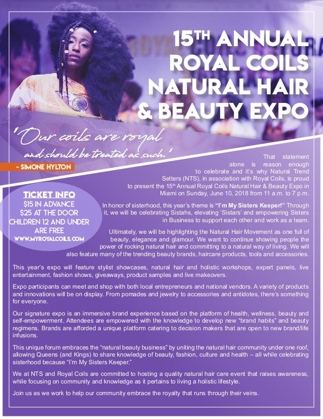 Sponsor Package Royal Coils Expo 2018 By Natural Trendsetters Salon