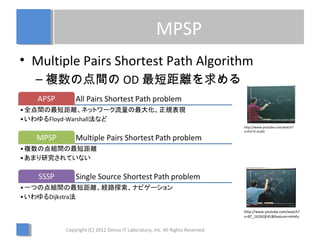 A Multiple Pairs Shortest Path Algorithm 解説 | PPT