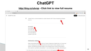 ChatGPT
25
http://tiny.cc/ulvrzz - Click link to view full resume
 