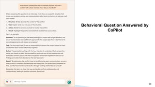 Behavioral Question Answered by
CoPilot
30
 