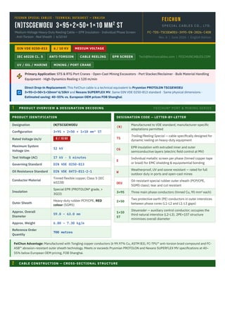 FeiChun Medium-Voltage Heavy-Duty Reeling Cable Technical Data Sheet | PDF
