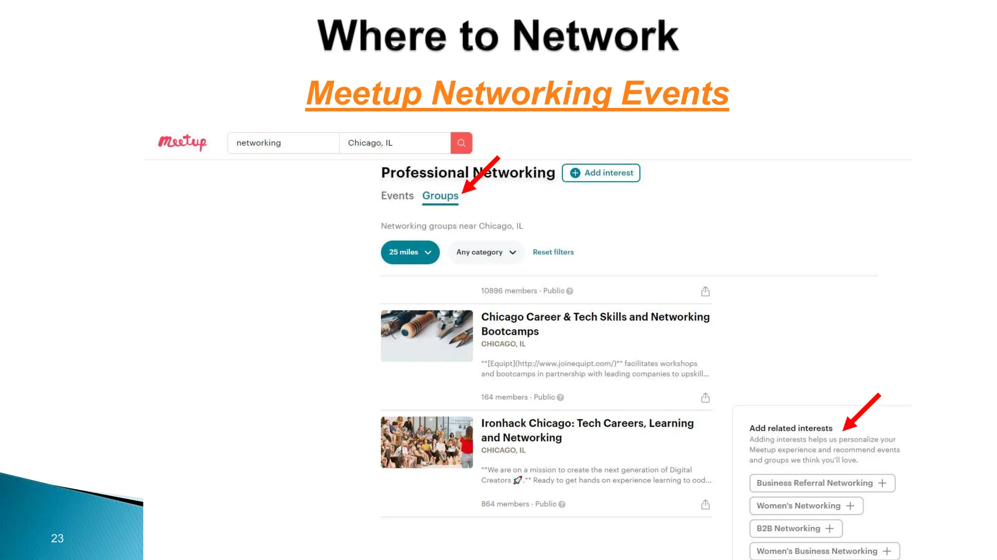 23
Meetup Networking Events
 