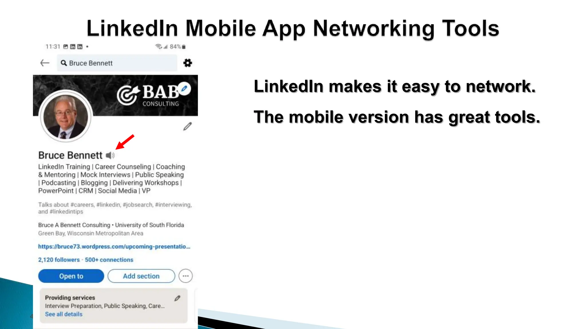 42
LinkedIn makes it easy to network.
The mobile version has great tools.
 