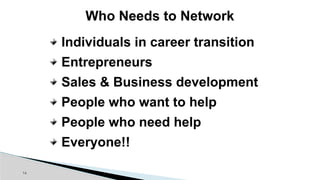 Effective Networking for Your Career - Network to Success Job Club | PPTX