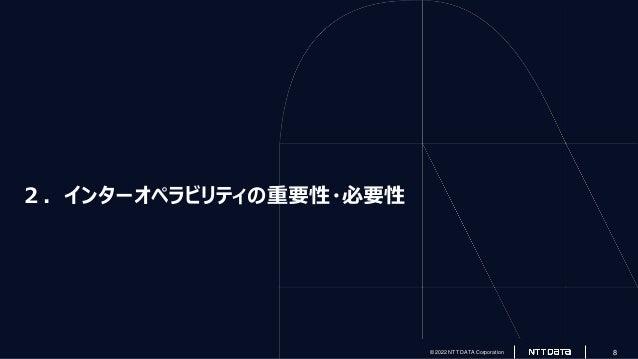 © 2022 NTT DATA Corporation
© 2022 NTT DATA Corporation 8
２．インターオペラビリティの重要性・必要性
 