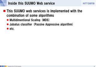 Inside this SUUMO Web service
 This SUUMO web services is implemented with the
combination of some algorithms
 Multidime...
