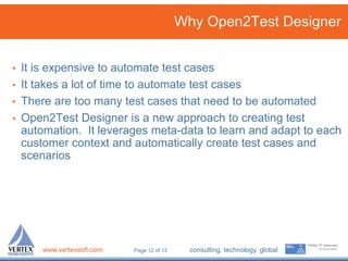 Ntt data vertex open2 test overview presentation | PPT