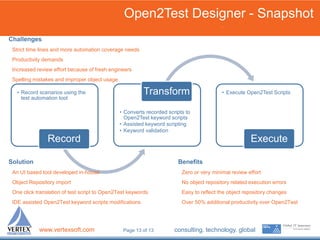 Ntt data vertex open2 test overview presentation | PDF