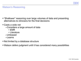 Watson Database IBM Watson: Clinical Decision Support | PPT