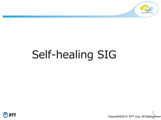 1
8Copyright©2015 NTT corp. All Rights Reserv
Self-healing SIG
 