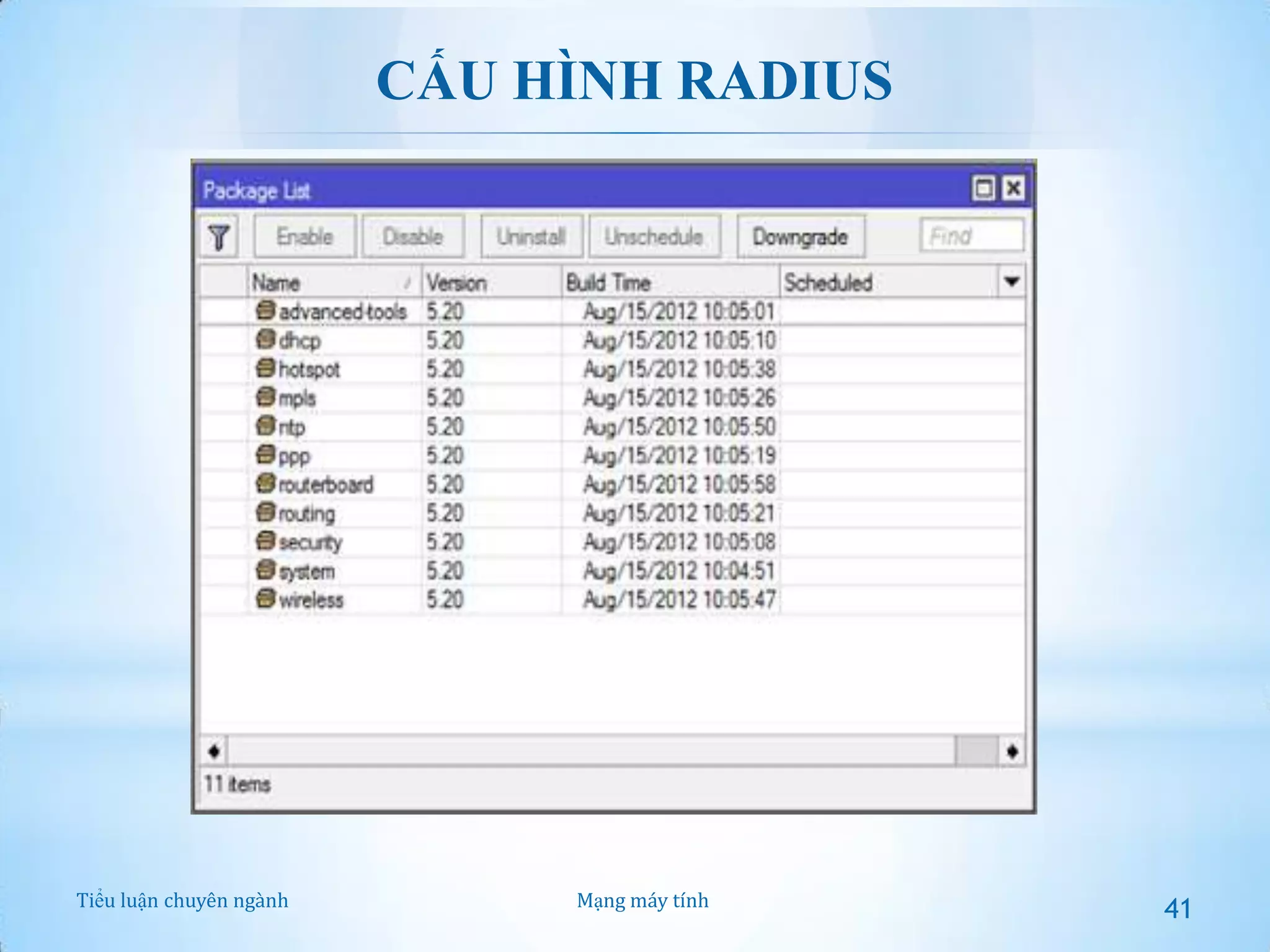 CẤU HÌNH RADIUS

Tiểu luận chuyên ngành

Mạng máy tính

41

 