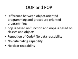 Object oriented progrmming | PPT