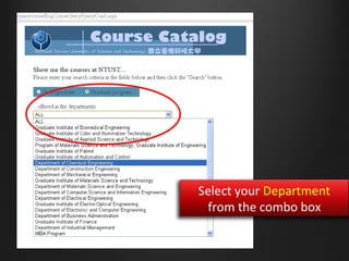 How to Select Course at NTUST