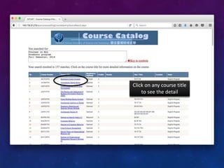 Click on any course title
to see the detail
 