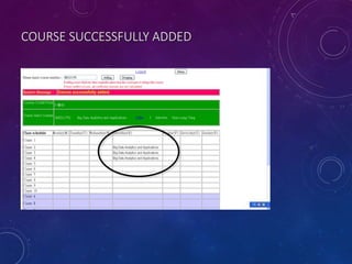 COURSE SUCCESSFULLY ADDED
 