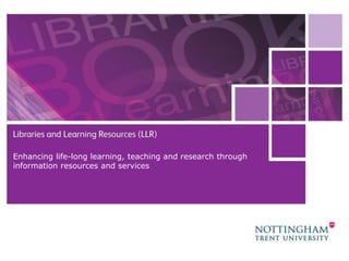 Enhancing life-long learning, teaching and research through
information resources and services




                                                              1
 04 December 2012
 