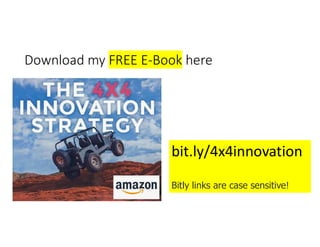 Download my FREE E-Book here
bit.ly/4x4innovation
Bitly links are case sensitive!
 