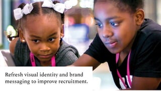 Refresh visual identity and brand
messaging to improve recruitment.
 