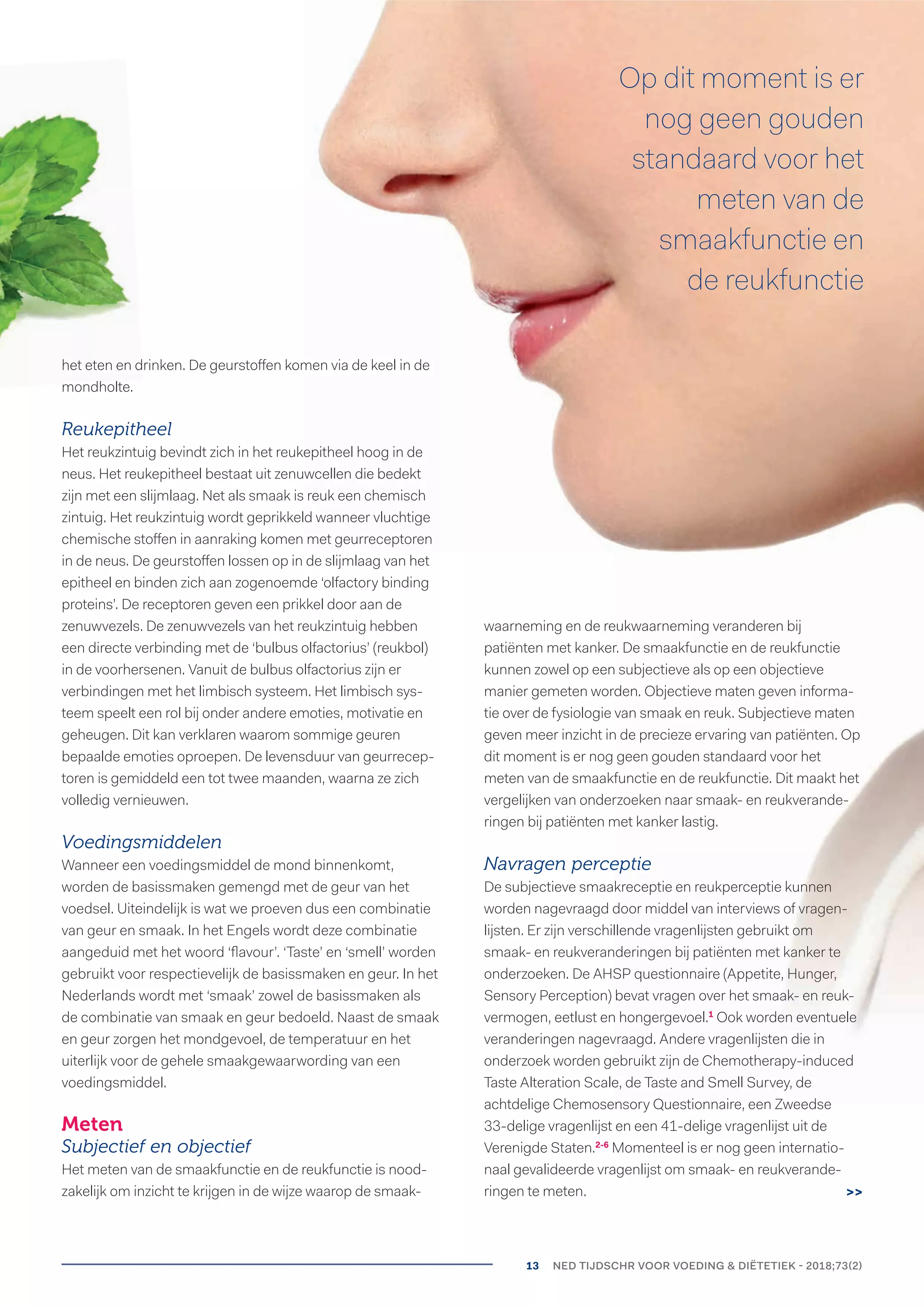 Overzichtsartikel NTVD Smaak, reuk en chemotherapie PDF