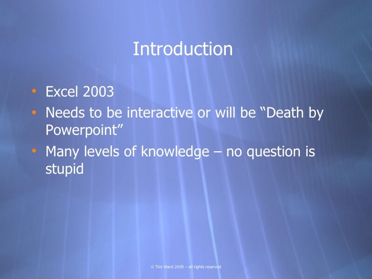 excel 2003 training for