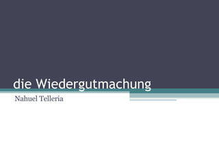 die Wiedergutmachung Nahuel Telleria 