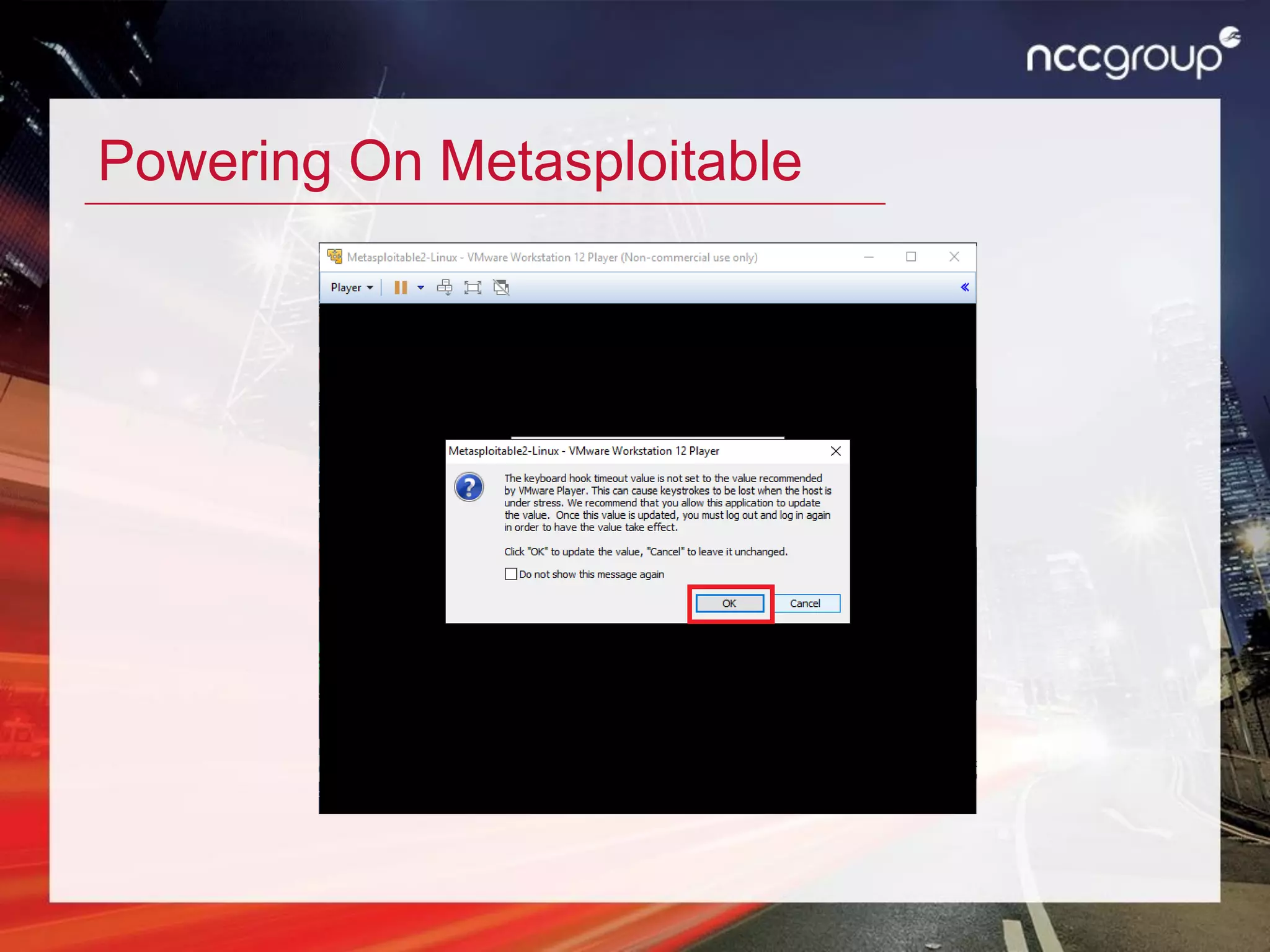 Powering On Metasploitable
 