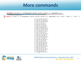 NTXISSA Cyber Security Conference – November 10-11, 2017
@NTXISSA #NTXISSACSC5
More commands
38
 